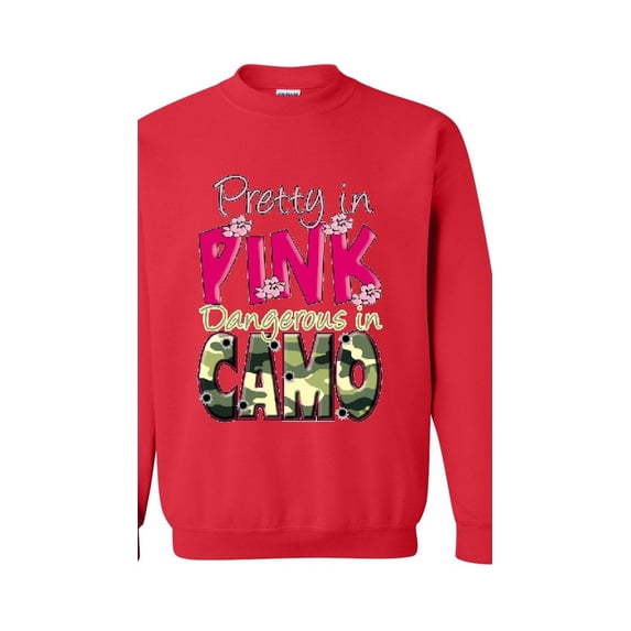 Women Sweatshirts and Hoodies - Pretty in Pink Dangerous in Camo
