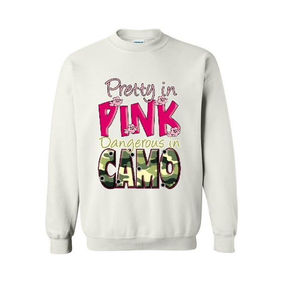 Women Sweatshirts and Hoodies - Pretty in Pink Dangerous in Camo