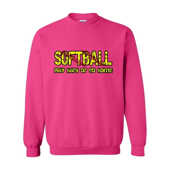 Women Sweatshirts and Hoodies - Softball Play Hard or Go Home