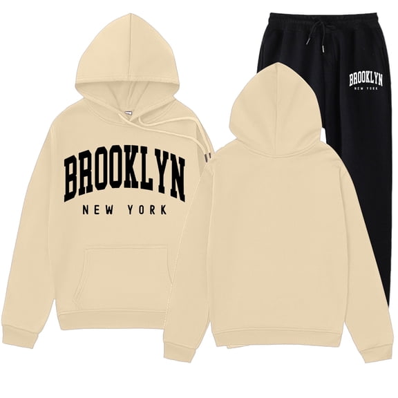 Women Sweatsuit Two Piece Hoodie Long Sleeve Pullover and Baggy Sweatpants Lounge Sets Fall Clothing Athletic Set