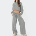 thumbnail image 1 of Women Sweatsuit Two Piece Hoodie Long Sleeve Sweatshirt with Wide Leg Pants Loungewear Sets Womens Fall Jogging Suits for Women, 1 of 8