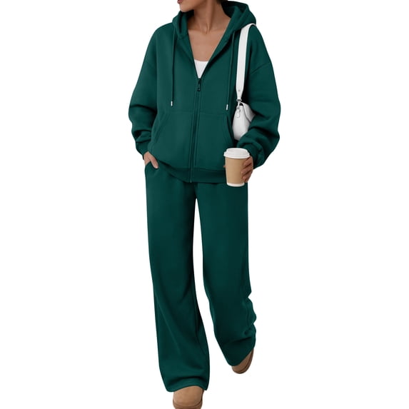 Women Sweatsuits 2 Piece Set Comfy Lightweight Zip Up Hoodie and Sweatpants,S
