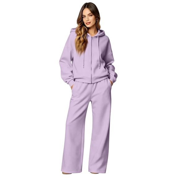Women Sweatsuits 2 Piece Set Zip Up Hooded Sweatshirts Vacation Travel Matching Sets,3XL