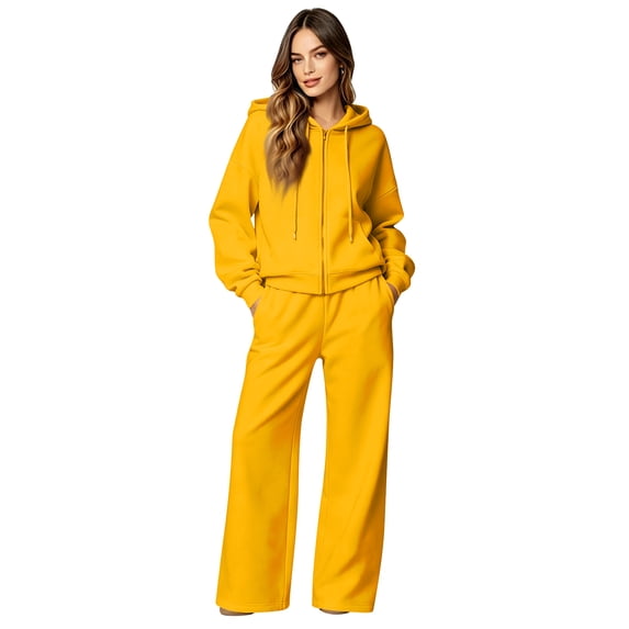 Women Sweatsuits 2 Piece Set Zip Up Hooded Sweatshirts Vacation Travel Matching Sets,XL
