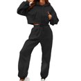 thumbnail image 1 of Women Sweatsuits Sets 2 Piece Outfits Cropped Hoodie Sweatshirt and Sweatpants Matching Joggers Tracksuit with Pockets Womens Clothes, 1 of 7