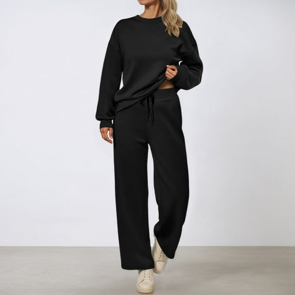 Women Sweatsuits Sets - Long Sleeve Sweatshirt With Sweatpants Set Matching Sets Women Clothing Fall Comfy Sets for Women Clothing