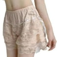 thumbnail image 1 of Women Sweet Bloomers Tiered Ruffle Lace Underpants Cute Bowknot Safety Shorts, 1 of 17