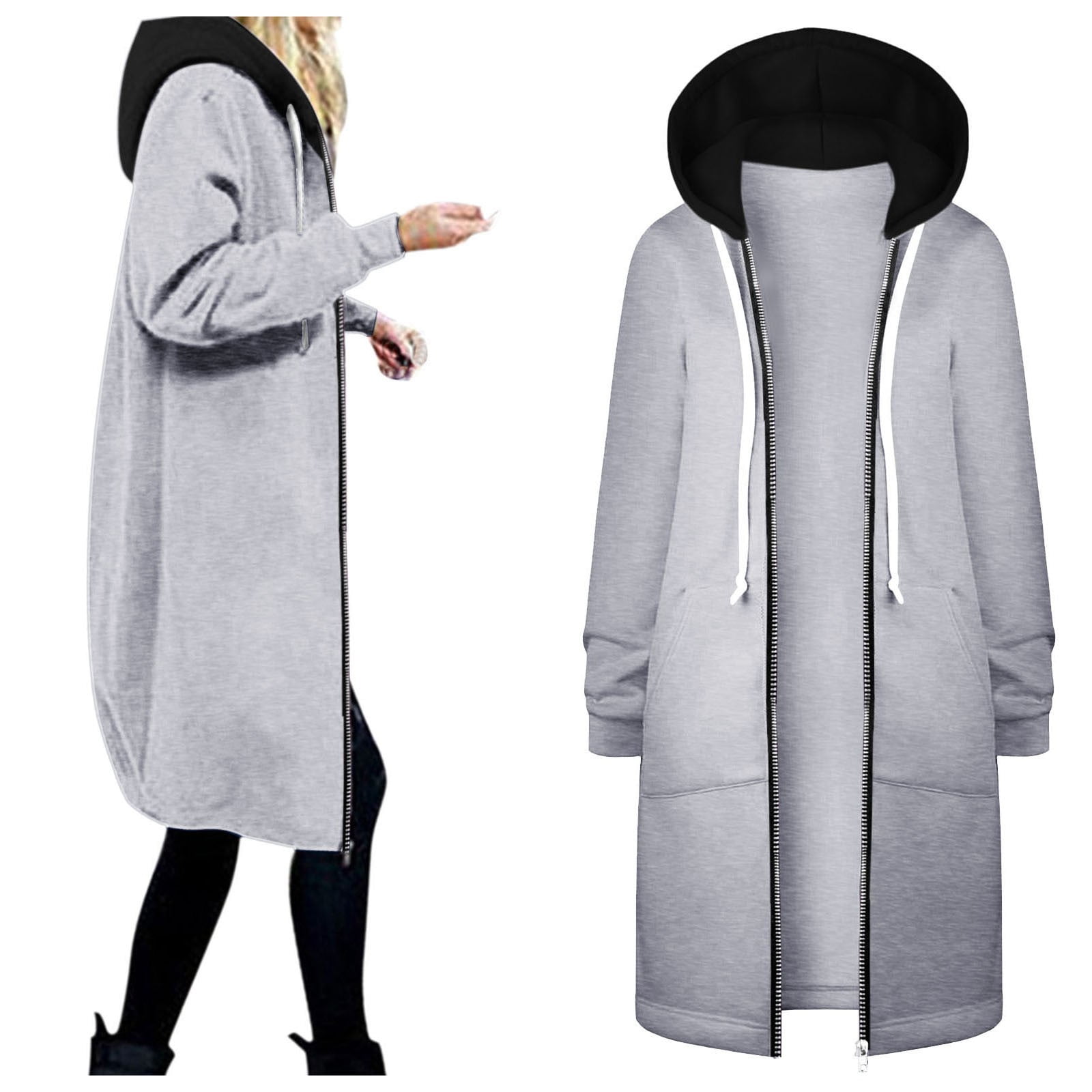 Women Sweet Coat Clothing Women S Warm Zipper Open Hoodies Sweatshirt Long Coat Jacket Top Outwear