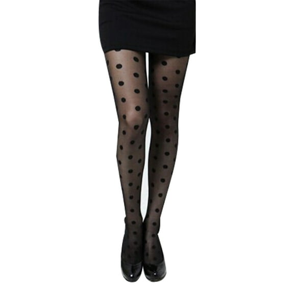 Women Sweet Girls Acrylic Fiber Thin Pantyhose Perspective Large Polka Dot