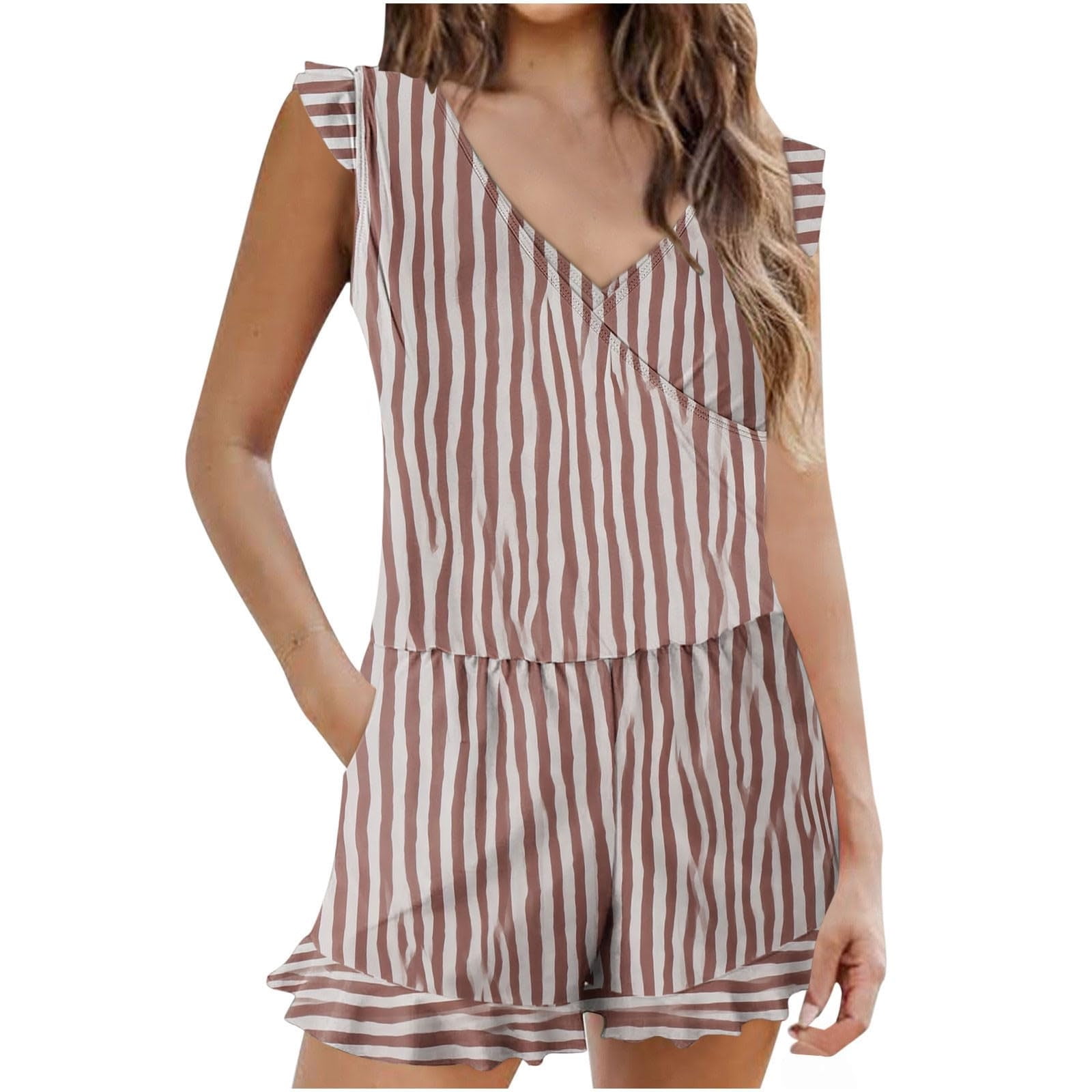 Women Swim Romper With Built In Bra And Pockets Full Coverage Bathing