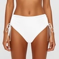 thumbnail image 1 of Women Swim Shorts Full Coverage Swimsuit White Mid Rise High Leg Bikini Bottom Bathing Suit Bottoms, 1 of 4