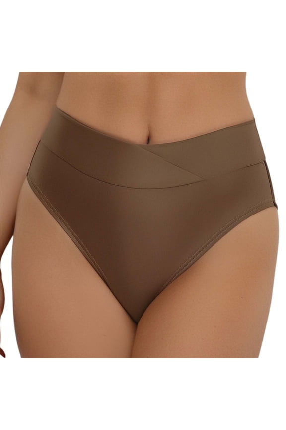 Women Swim Shorts Swim Bottoms For High Waist Bikini Bottom Swimsuit Triangle Front Design Comfortable Swimwear For Beach Pool