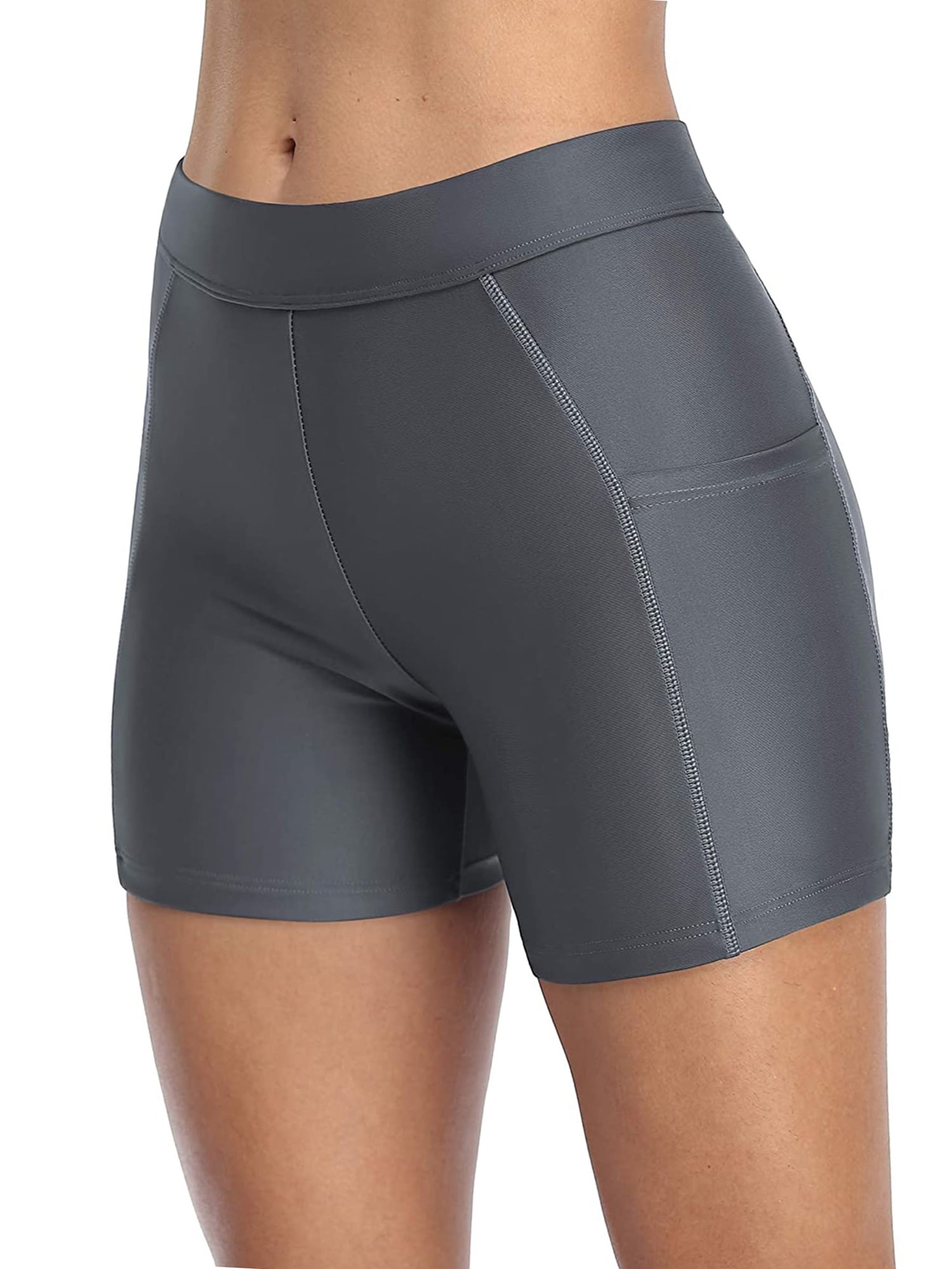 Women Swim Shorts with Pockets Solid Swim Board Shorts - Walmart.com