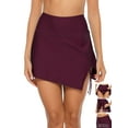 thumbnail image 1 of Women Swim Skirt Drawstrings Sides Swim Shorts Bathing Suit Skirted Swimsuit Bottom, 1 of 7