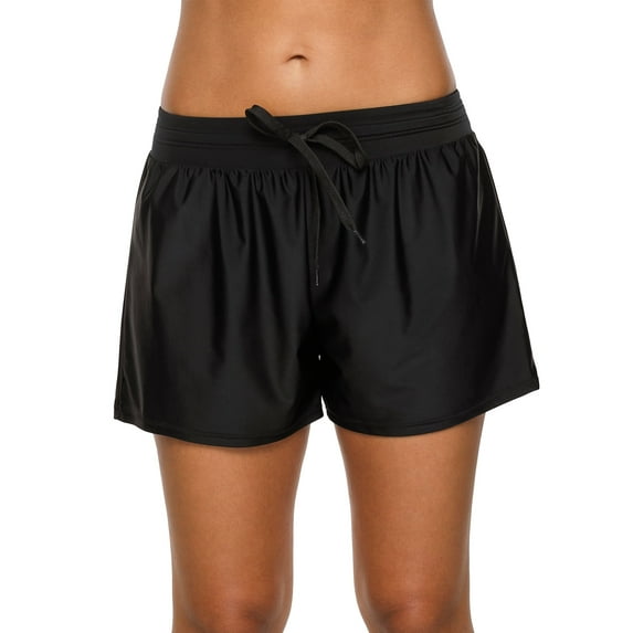 Women Swimming Shorts Solid Color Bikini Bottom Strappy Swimwear Briefs Boy Shorts Trunks