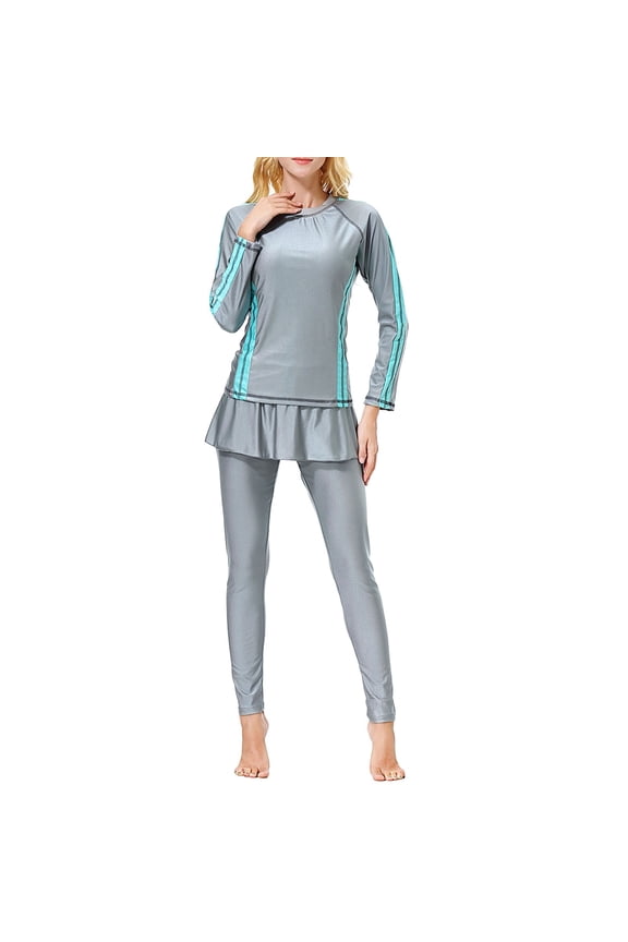 Women Swimming Suit Full - Coverage Swimsuit Muslim For Full Length Swimwear Long Sleeve Swim With Hijab Cover Ups For Beachwear