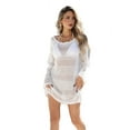 thumbnail image 1 of Women Swimsuit Crochet Swim Cover Up 2025 Summer Bathing Suit Swimwear Mesh Knit Beach Dress Vacation Outfits White M, 1 of 7