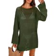 thumbnail image 1 of Women Swimsuit Crochet Swim Cover Up Summer Bathing Suit Swimwear Mesh Knit Beach Dress Vacation Outfits ﻿, 1 of 7