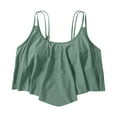 thumbnail image 1 of Women Swimsuits Bikini Tops Full Coverage Tankini Top Double Layer Swim Bras Flounce Bathing Suit Tops With Ruffled Green XXL, 1 of 3