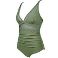 thumbnail image 1 of Women Swimsuits Slimming One Piece Bathing Suit Sexy V Neck High Waisted Swimwear for Women, 1 of 5