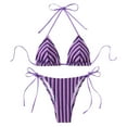 thumbnail image 1 of Women Swimsuits Sling Trendy Print Summer Casual Separates Tankini Purple Swimwear for Women XS, 1 of 5