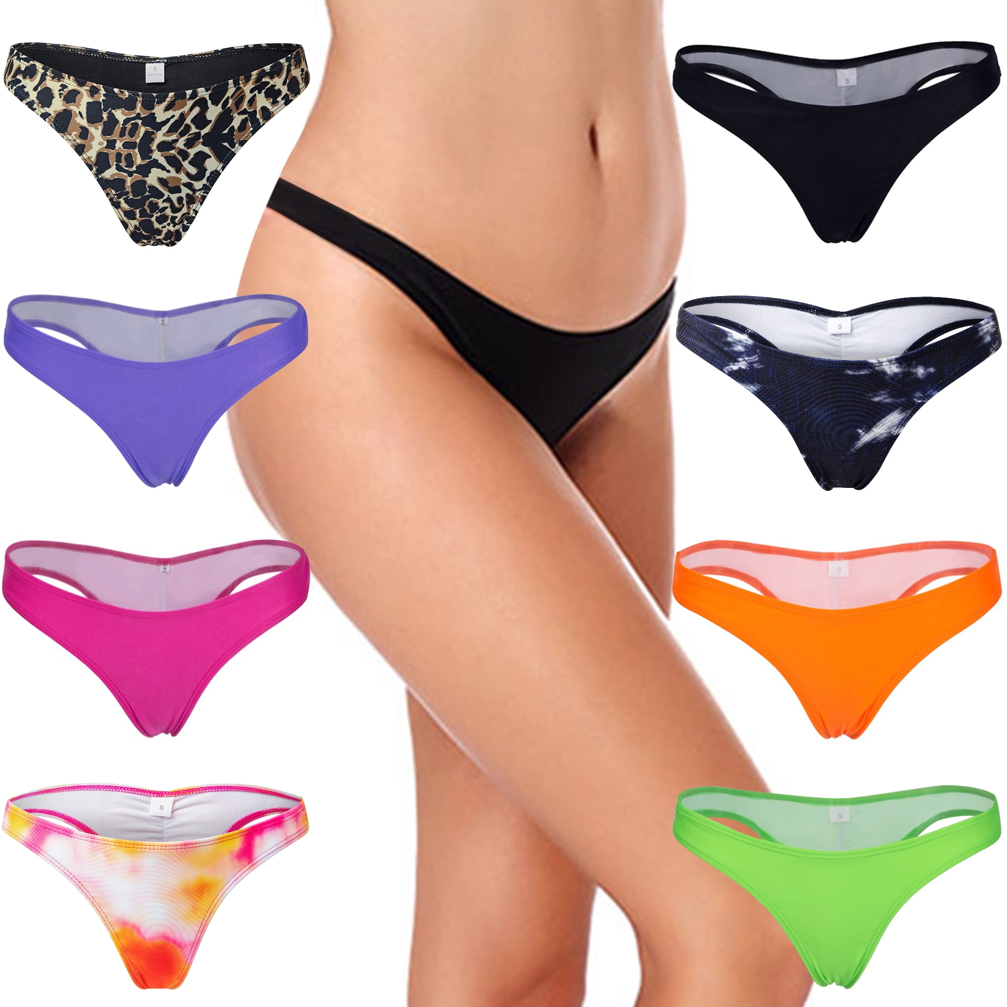Women Swimwear Briefs Triangle Bikini Thong Bikini Bottom Underwear ...