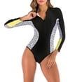 thumbnail image 1 of Women Swimwear Conservative Long-Sleeved Surfing Suit Zipper One-Piece Swimsuit Sunscreen Coverup Swimsuit, 1 of 5