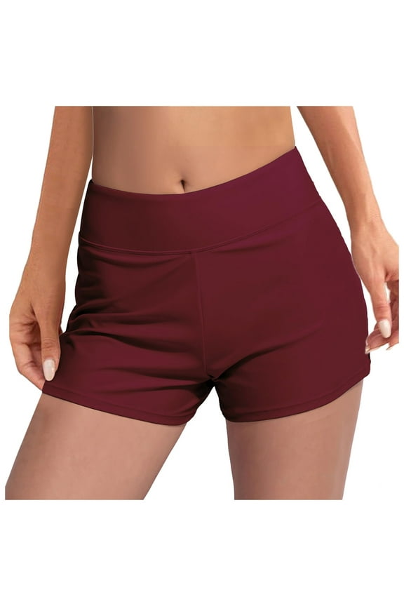 Women Swimwear Menstrual Leakproof Swim Shorts - Wide Waistband Bathing Suit Bottoms, Polyester/Spandex, Drawstring Adjustment, Beach/Pool/Surfing