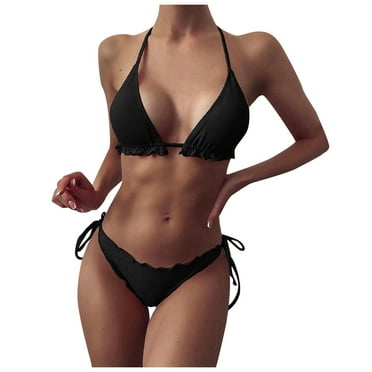 Women Swimwear Split Swimsuit Casual Solid Swimsuit Bikini