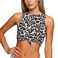 thumbnail image 1 of Women Swimwear Top Sleeveless Tankinis Solid Color Tank Top Swim Top Only Brown,M, 1 of 7
