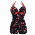 thumbnail image 1 of Women Swimwears Bodysuit Monokini Wave Dot Suit Conservative Beach Plus Size Plus Hot Spring Swimsuit Summer Travel Holiday Beachwear Bathing Suit, 1 of 6