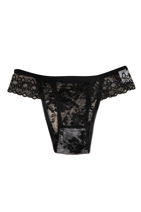 Women T Back Seamless Panties Thong Sexy Lace Fitness Ultra Cotton Crotch Women Transparent T Pants