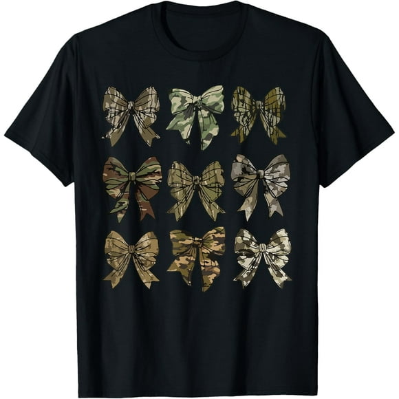 Women T-Shirt Camo Coquette Bow Duck Hunt Duck Hunting for MenMen and women, Black T-shirt, size: Extra large