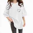 thumbnail image 1 of Women T-Shirt Casual Daily Shirts Cozy Short Sleeve Loose Tee Tops, 1 of 2