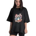 thumbnail image 1 of Women T Shirt Graphic Tee Summer Tops Half Sleeve Loose Drop Shoulder Vintage Shirts Streetwear Sweat Casual Tees XS, 1 of 1