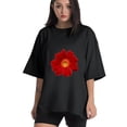 thumbnail image 1 of Women T Shirt Graphic Tee Summer Tops Half Sleeve Loose Drop Shoulder Vintage Shirts Streetwear Sweat Casual Tees XS, 1 of 1
