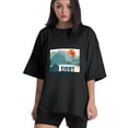 thumbnail image 1 of Women T Shirt Graphic Tee Summer Tops Half Sleeve Loose Drop Shoulder Vintage Shirts Streetwear Sweat Casual Tees XS, 1 of 1
