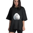 thumbnail image 1 of Women T Shirt Graphic Tee Summer Tops Half Sleeve Loose Drop Shoulder Vintage Shirts Streetwear Sweat Casual Tees XS, 1 of 1