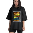 thumbnail image 1 of Women T Shirt Graphic Tee Summer Tops Half Sleeve Loose Drop Shoulder Vintage Shirts Streetwear Sweat Casual Tees XS, 1 of 5
