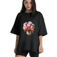 thumbnail image 1 of Women T Shirt Graphic Tee Summer Tops Half Sleeve Loose Drop Shoulder Vintage Shirts Streetwear Sweat Casual Tees XS, 1 of 1
