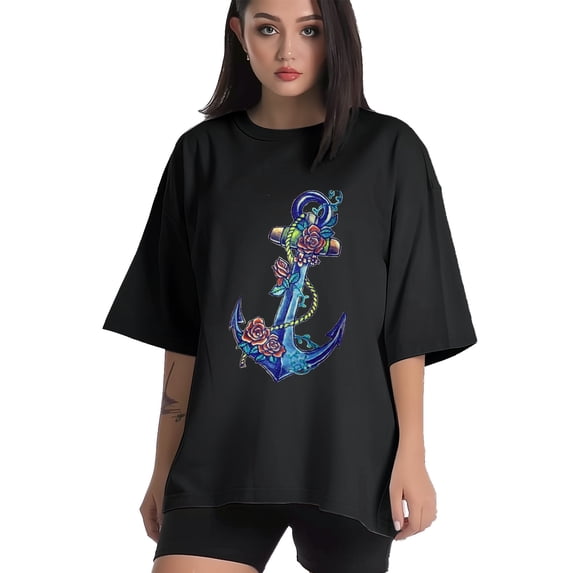 Women T Shirt Graphic Tee Summer Tops Half Sleeve Loose Drop Shoulder Vintage Shirts Streetwear Sweat Casual Tees XS
