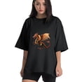 thumbnail image 1 of Women T Shirt Graphic Tee Summer Tops Half Sleeve Loose drop Shoulder Vintage Shirts Casual Shirt M, 1 of 1