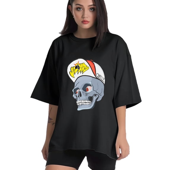 Women T Shirt Graphic Tee Summer Tops Half Sleeve Loose drop Shoulder Vintage Shirts Casual Shirt M