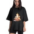 thumbnail image 1 of Women T Shirt Graphic Tee Summer Tops Half Sleeve Loose drop Shoulder Vintage Shirts Casual Shirt M, 1 of 1