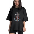 thumbnail image 1 of Women T Shirt Graphic Tee Summer Tops Half Sleeve Loose drop Shoulder Vintage Shirts Casual Shirt M, 1 of 5