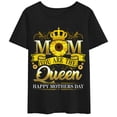 thumbnail image 1 of Women T-Shirt Happy Mother's Day You Are The Queen Shirt With Sun Flower T-Shirt Casual Short Sleeve Round Neck Tops, 1 of 4