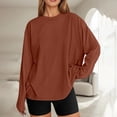thumbnail image 1 of Women T Shirt Long Sleeves Crew Neck Basic Tops Daily Wear Fall Cute Womens Tops Size XL, 1 of 5