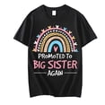 thumbnail image 1 of Women T-Shirt Rainbow Promoted To Big Sister Again New Baby Announcement T-Shirt Casual Short Sleeve Round Neck Tops, 1 of 4
