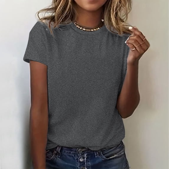 Women T Shirt Short Sleeve Crew Neck Basic Tee Shirt Summer Top Casual Shirts for Women