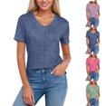 thumbnail image 1 of Women T Shirt Short Sleeve Navy Basic Tee Shirt Womens Spring Tops Going Out Tops for Women, 1 of 5
